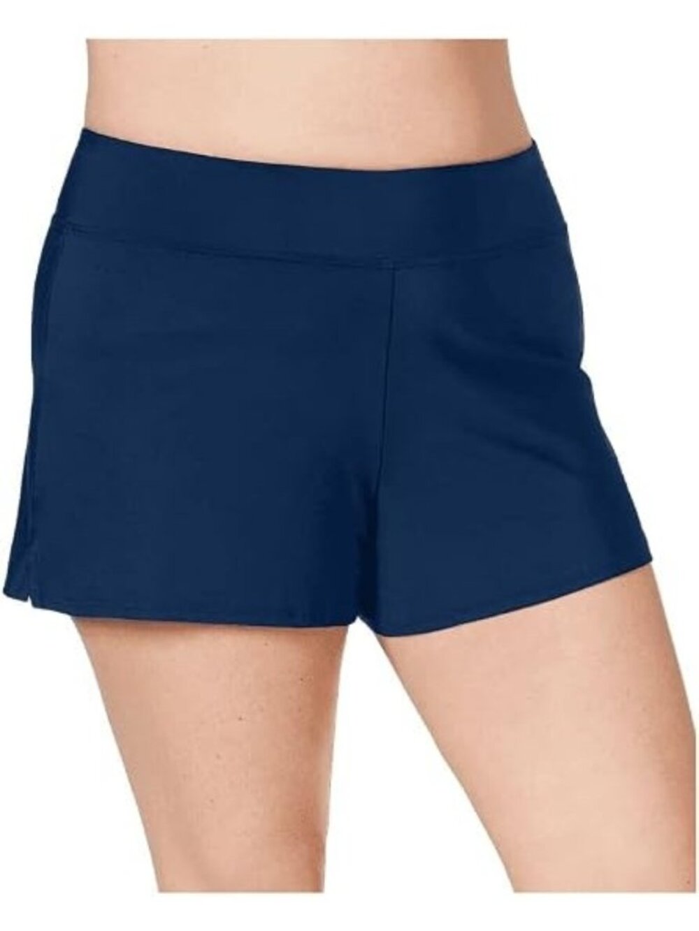 SWIM SOLUTIONS Womens Stretch Thigh Shorts Swimsuit Bottom Navy Size 22W NWT